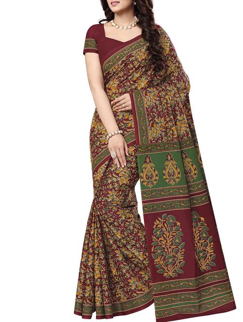 ditsy floral printed saree with blouse - 15337220 - Very Small Image - 1