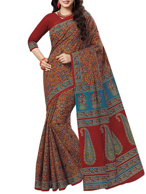 ditsy floral printed saree with blouse - 15337229 - Very Small Image - 1