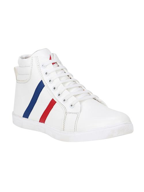 white leatherette lace up sneaker - 15337343 - Very Small Image - 1