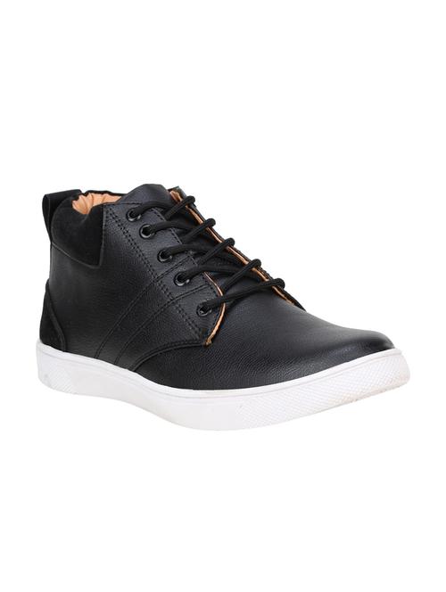 black leatherette lace up sneaker - 15337351 - Very Small Image - 1