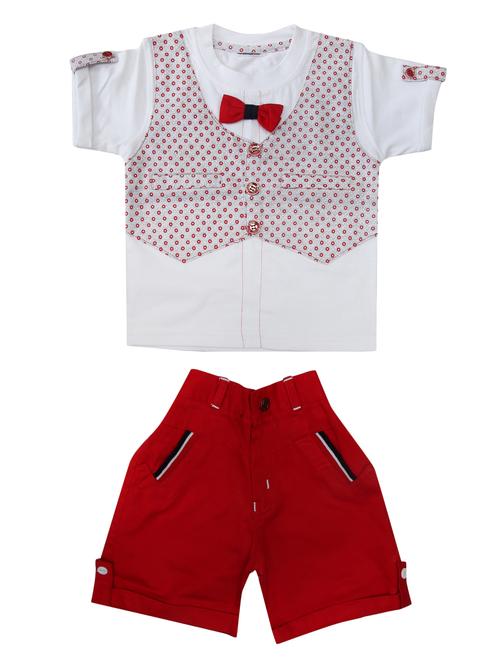 red cotton shorts set - 15337431 - Very Small Image - 1