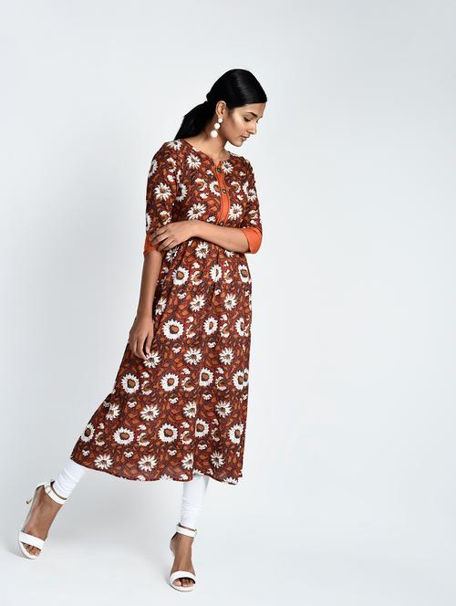 floral print flared kurta - 15337903 - Very Small Image - 1