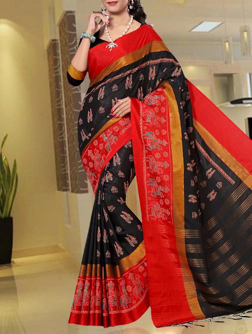 women's  black colored saree - 15340073 - Very Small Image - 1