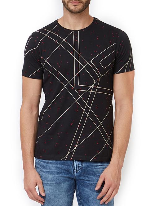 black cotton all over print t-shirt - 15340175 - Very Small Image - 1