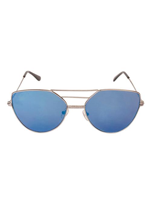 arzonai classy mirrored square shape gunmetal-blue uv protection sunglasses for women [ma-033-s10 ] - 15340858 - Very Small Image - 1