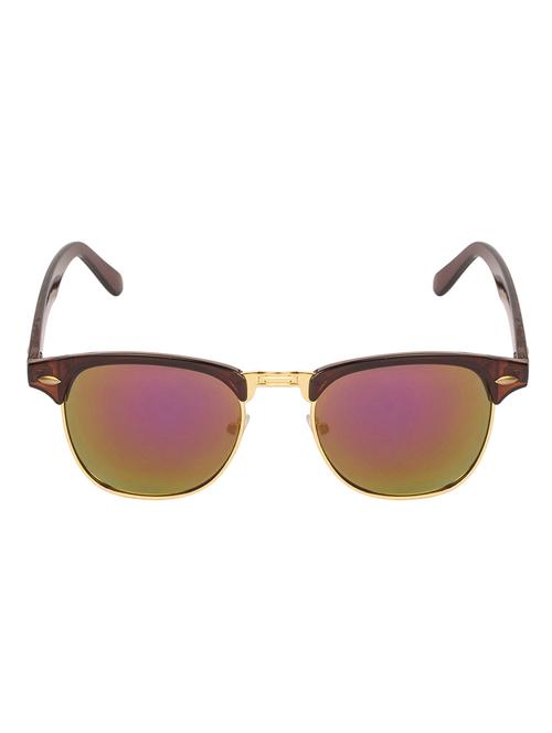 arzonai ultimate mirrored clubmaster shape brown-multi-coloured uv protection sunglasses for men & women [ma-094-s12 ] - 15340883 - Very Small Image - 1