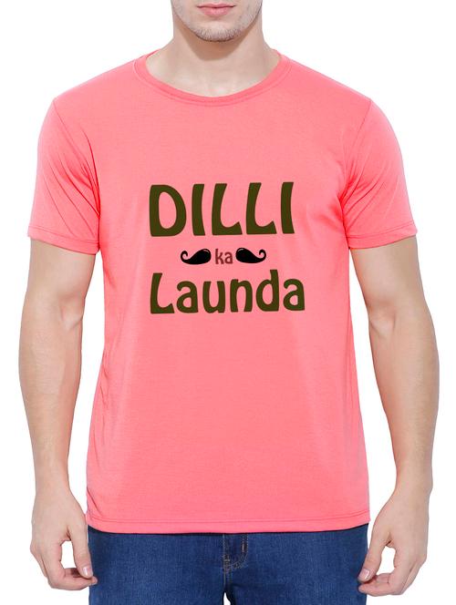 pink cotton chest print t-shirt - 15342130 - Very Small Image - 1