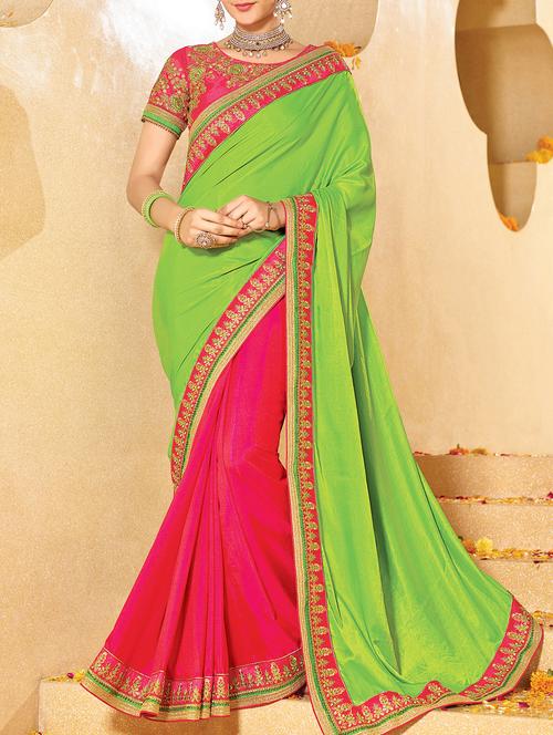 lace border half & half saree - 15344264 - Very Small Image - 1