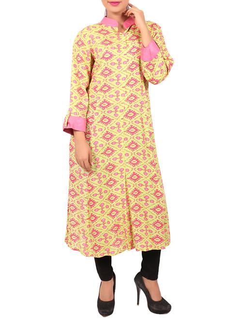 a-line printed kurta - 15344405 - Very Small Image - 1