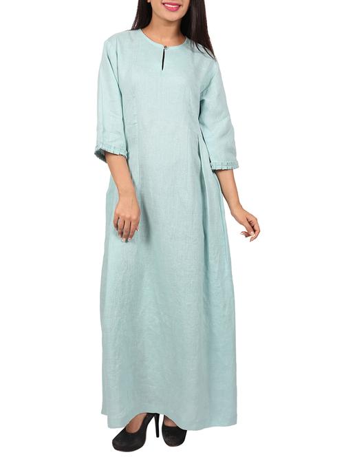 high slit blue kurta - 15344432 - Very Small Image - 1