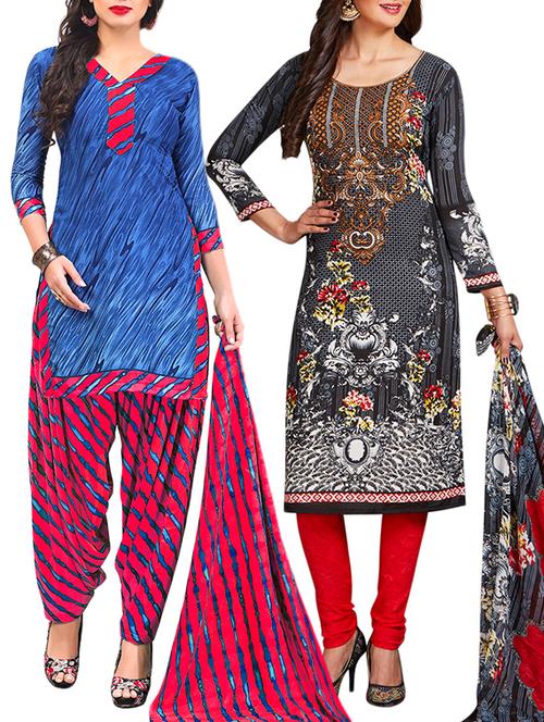 multi colored unstitched combo suit - 15345042 - Very Small Image - 1