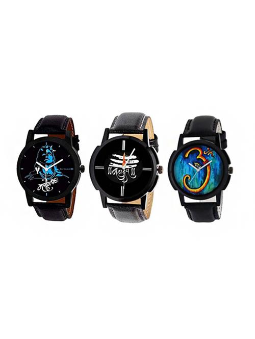 gen-z heavy dial shivratri special mahadev watch combo for men - 15345237 - Very Small Image - 1