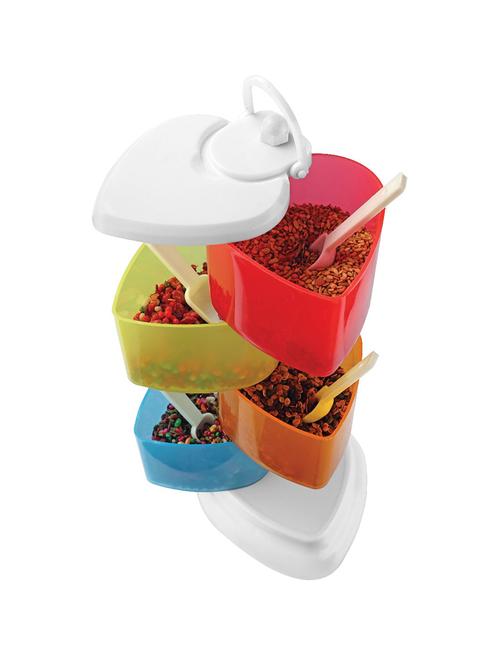 heart shape 4-stage spice rack / masala rack / mukhavas rack - 15345545 - Very Small Image - 1