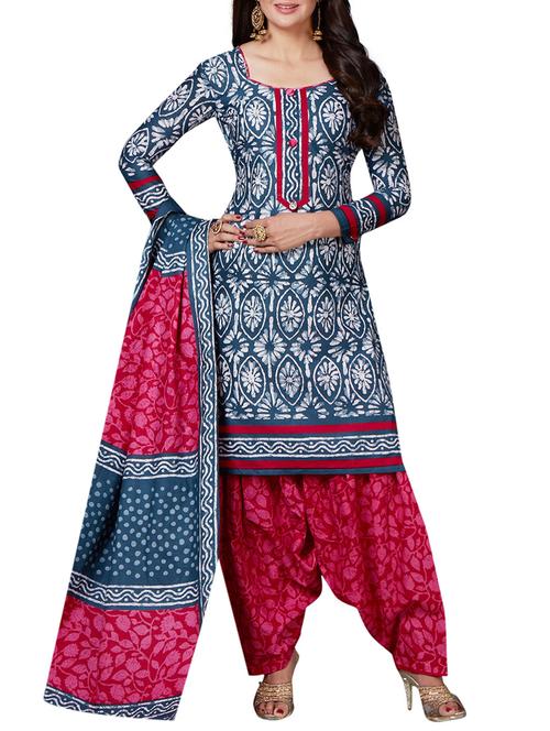 batik print unstitched salwar suit - 15346578 - Very Small Image - 1
