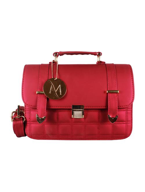 red leatherette (pu) fashion satchel - 15347282 - Very Small Image - 1