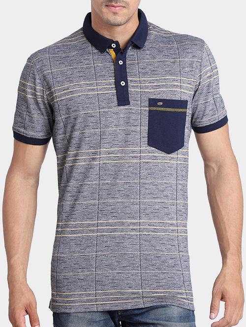 navy blue cotton pocket t-shirt - 15347962 - Very Small Image - 1