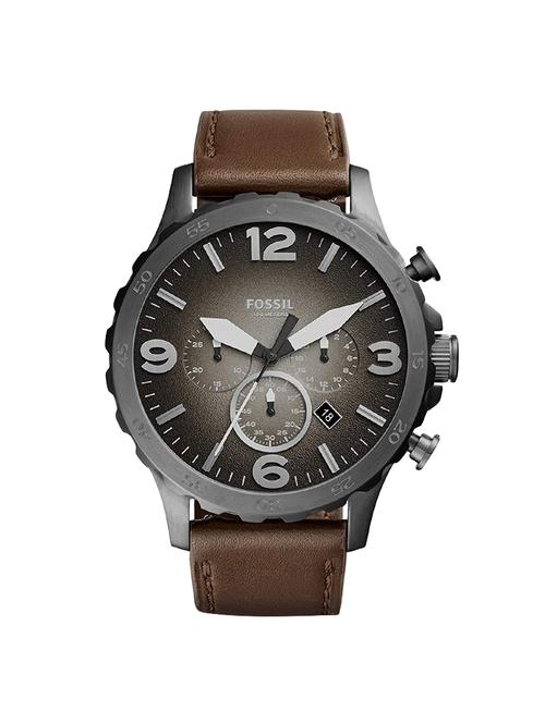 fossil stopwatch chronograph analog grey dial mens watch - jr1424 - 15348331 - Very Small Image - 1