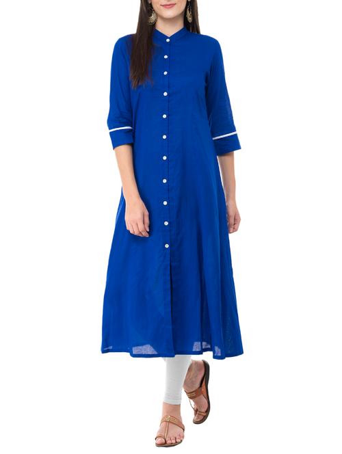blue a-line kurta - 15349421 - Very Small Image - 1