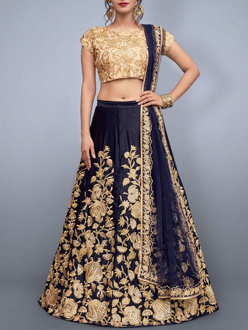 embroidered flared lehenga - 15349474 - Very Small Image - 1