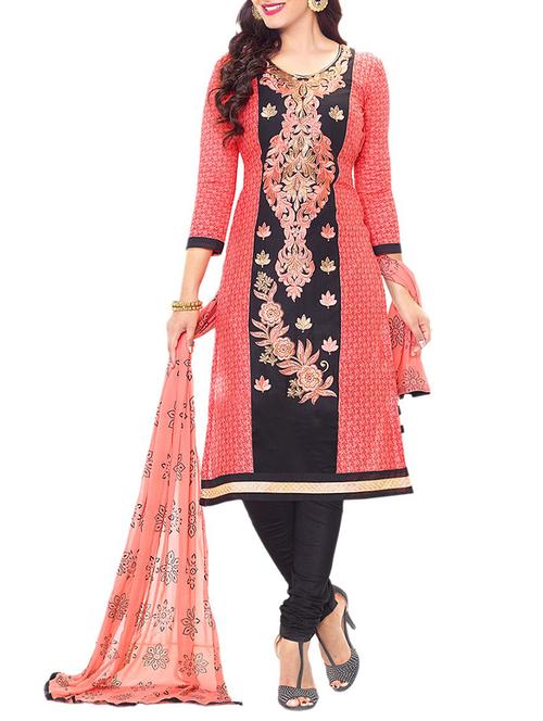 embroidered unstitched churidaar suit - 15351280 - Very Small Image - 1