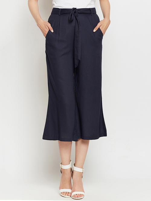 high waist solid culottes - 15351291 - Very Small Image - 1