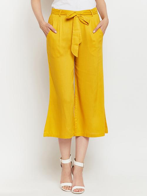 high waist pleated culottes - 15351292 - Very Small Image - 1