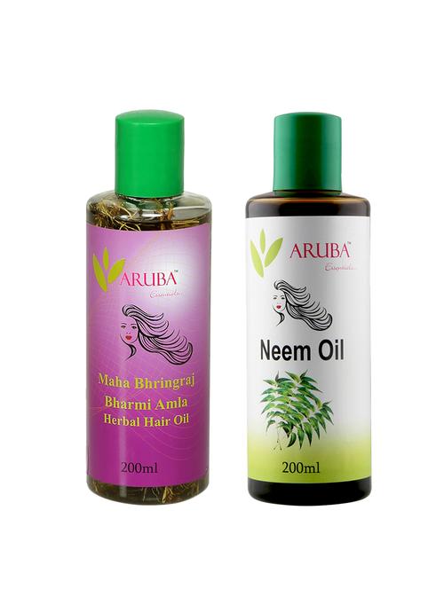 aruba essentials amla – brahrmi herbal hair oil & neem herbal hair oil (200 ml each) - 15351944 - Very Small Image - 1