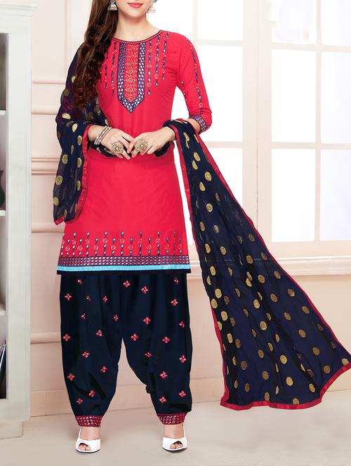 embroidered unstitched salwar suit - 15352059 - Very Small Image - 1