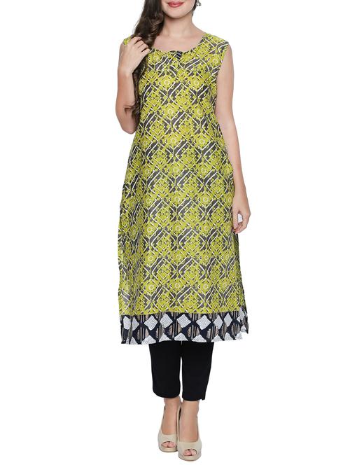printed straight kurta - 15353870 - Very Small Image - 1