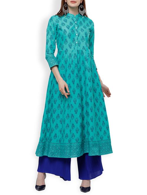 printed anarkali kurta - 15354915 - Very Small Image - 1