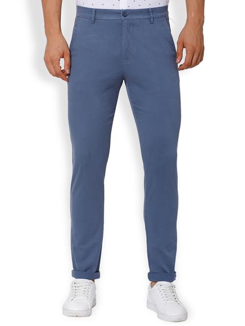 blue cotton blend chinos - 15358507 - Very Small Image - 1
