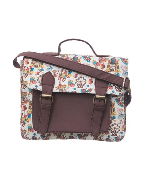 white  leatherette (pu) regular sling bag - 15360356 - Very Small Image - 1