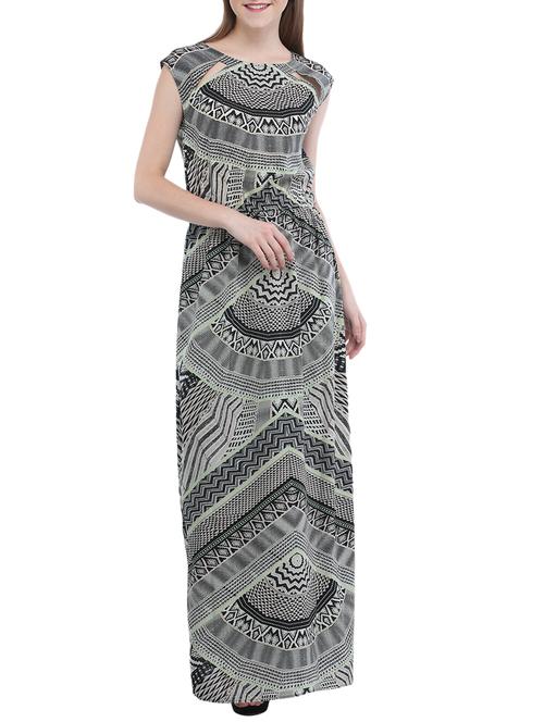printed cut out detail maxi dress - 15360786 - Very Small Image - 1