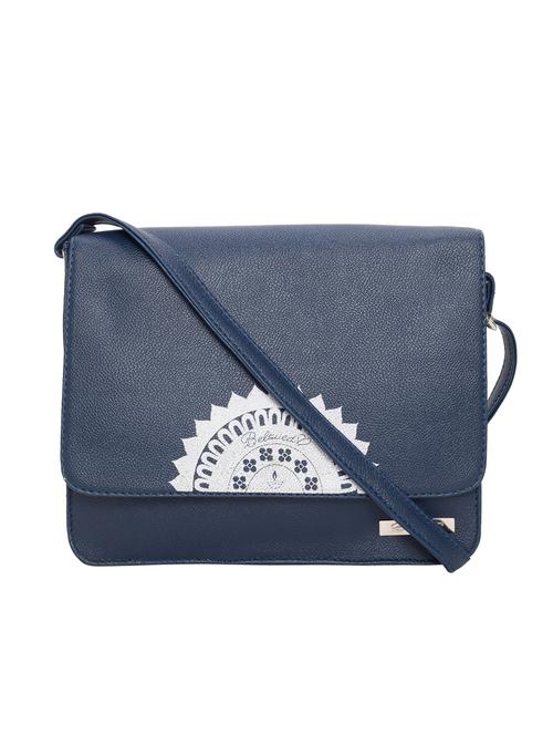 blue leatherette (pu) sling bag - 15361435 - Very Small Image - 1