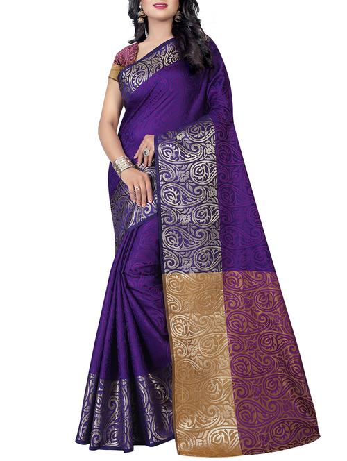paisley jacquard woven saree with blouse - 15362151 - Very Small Image - 1