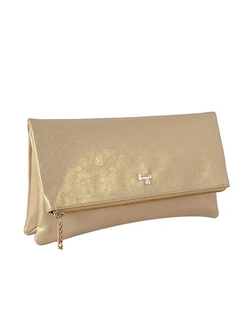 Gold Leatherette (pu) Fold Over Clutch - 15362759 - Very Small Image - 1
