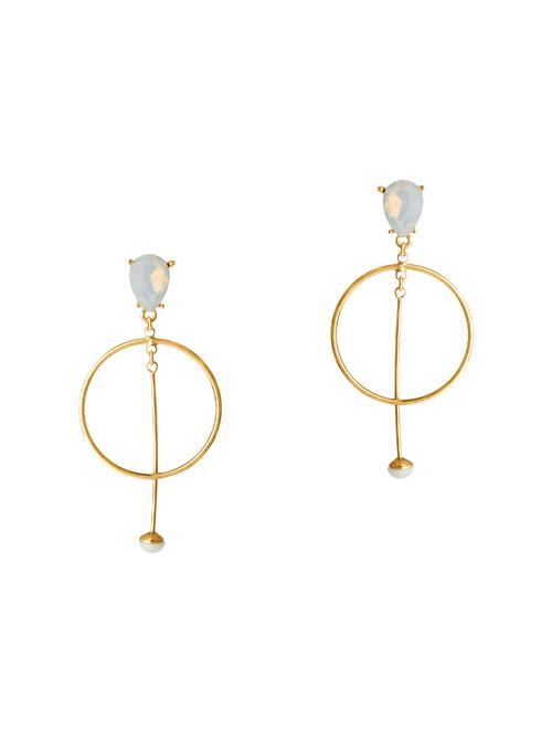 gold metal drop earring - 15363201 - Very Small Image - 1
