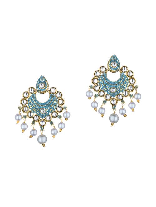 Gold Metal Drop Earring - 15363215 - Very Small Image - 1