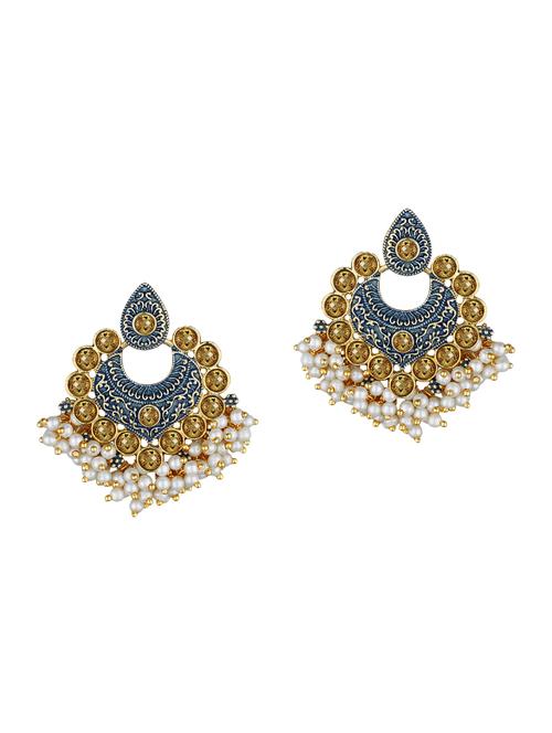 gold metal drop earring - 15363225 - Very Small Image - 1
