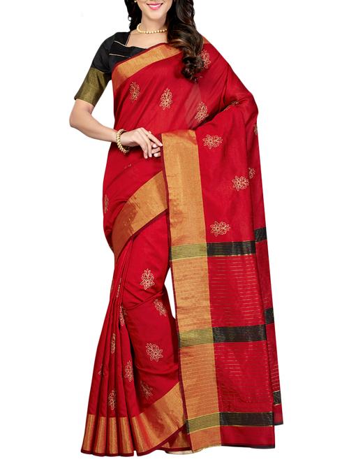 delicate golden border embroidered saree with blouse - 15363724 - Very Small Image - 1