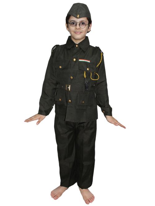 green polyester Subhash Chandra Bose costume - 15364529 - Very Small Image - 1