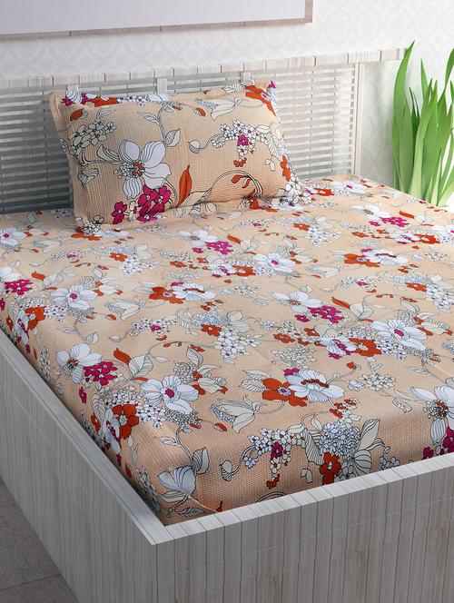 100% cotton 120tc single bedsheet with 1 pillow cover - 15365818 - Very Small Image - 1