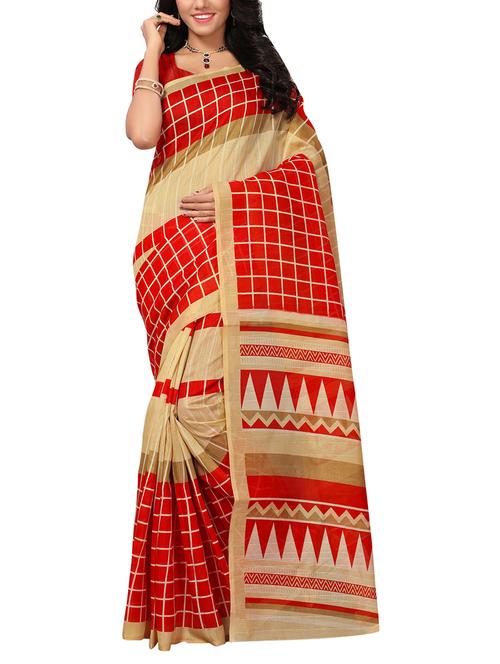 checkered  printed saree - 15366020 - Very Small Image - 1