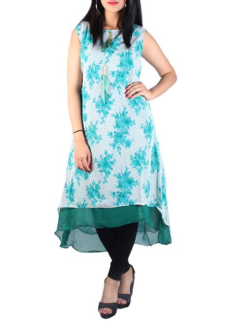 asymmetric printed kurta - 15366117 - Very Small Image - 1