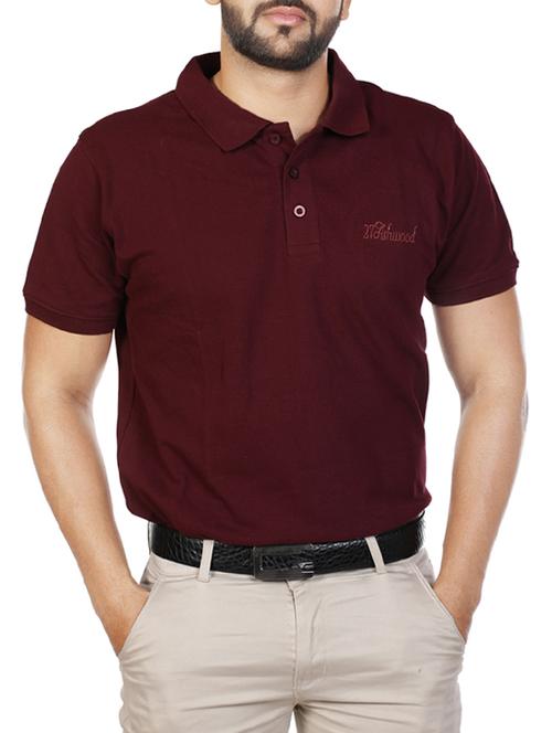 maroon cotton polo t-shirt - 15366788 - Very Small Image - 1