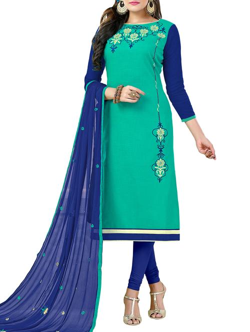 embroidered unstitched churidaar suit - 15367680 - Very Small Image - 1