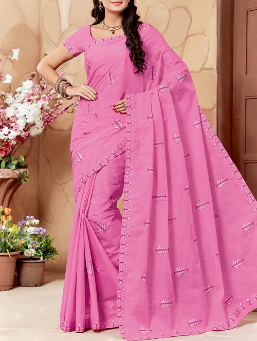 machine embroidered saree with blouse - 15367949 - Very Small Image - 1