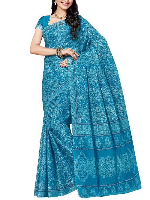 all over printed saree with blouse - 15368034 - Very Small Image - 1