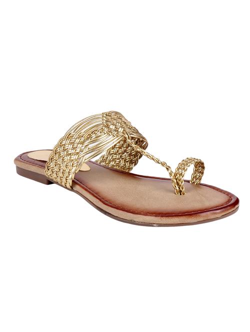 gold one toe kolhapuris - 15368196 - Very Small Image - 1
