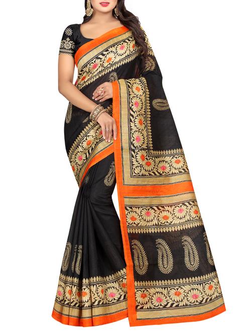 Paisley Printed saree with blouse - 15371002 - Very Small Image - 1